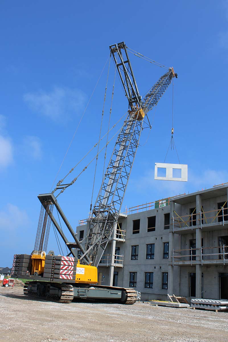 crane lifting precast wall